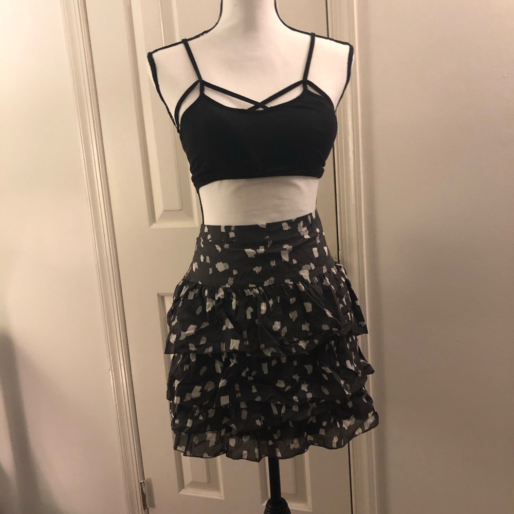 Loft high waisted ruffle skirt